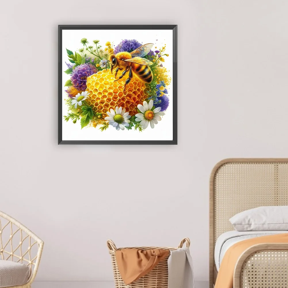Diamond Painting - Full Round Drill - Flower Bee(Canvas|30*30cm)