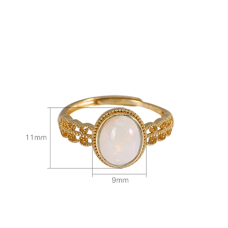 Opal Love Success 925 Sterling Silver Adjustable Ring