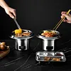 Home Stainless Steel Outdoor Mini Charcoal Stove Portable Round Barbecue Grill