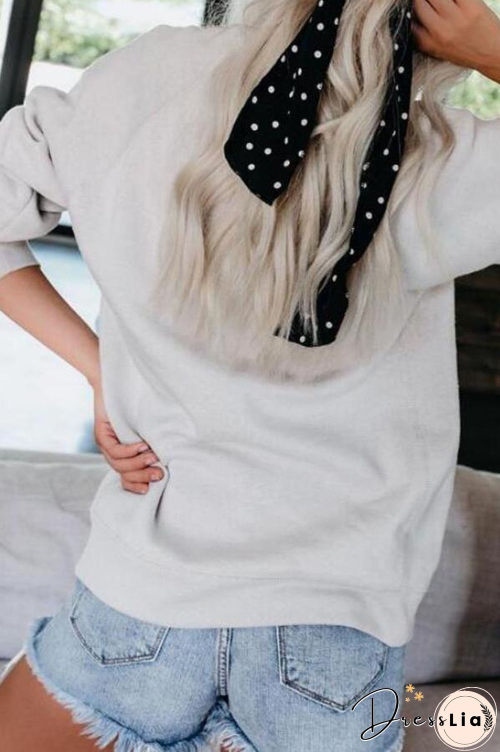 Elk Print Round Collar Sweatshirt P11421