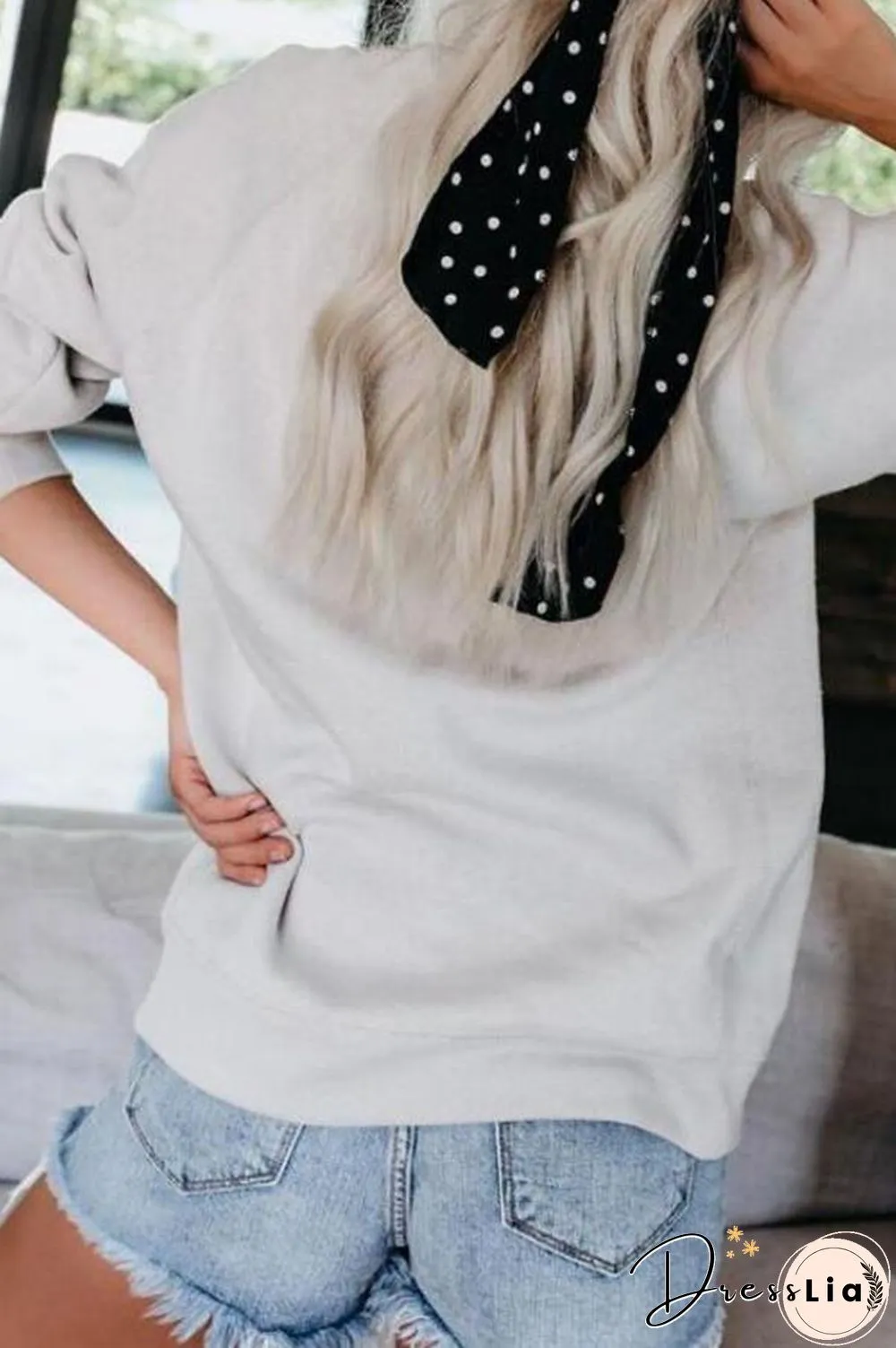 Elk Print Round Collar Sweatshirt P11421