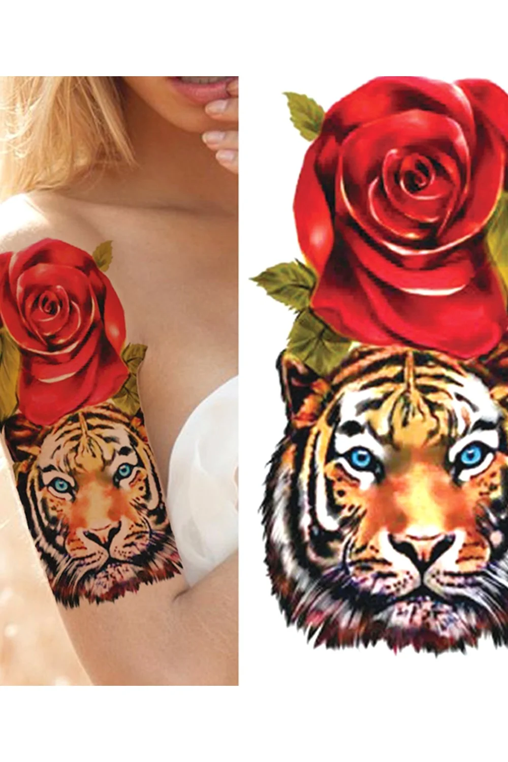  Forest Tattoo Sticker For Men Women Children Tiger Wolf Death Skull Temporary Tattoo Fake Henna Skeleton King Animal Tatoo 921-1