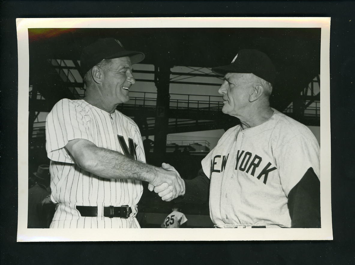 Casey Stengel & Bucky Harris Press Original Photo Poster painting Don Wingfield Yankees Senators