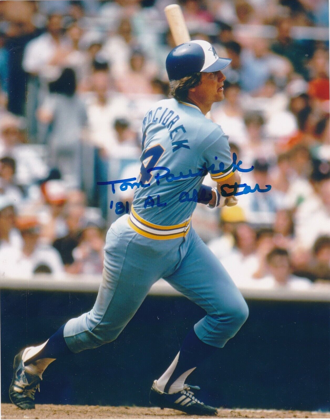 TOM PACIOREK SEATTLE MARINERS 1981 AL ALL STAR ACTION SIGNED 8x10