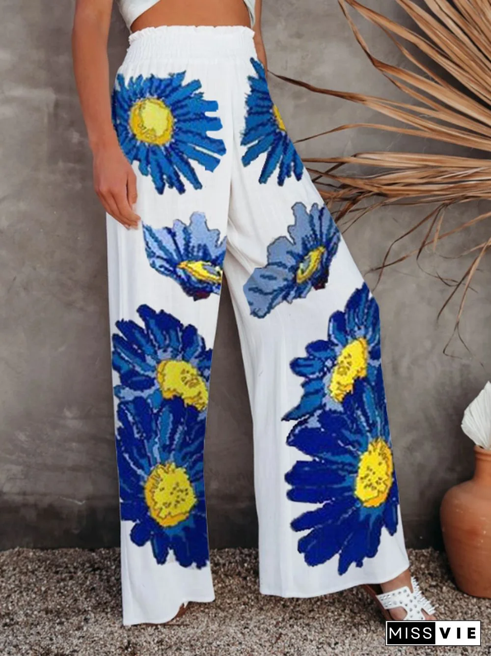 Long Sleeve Floral Casual Pants