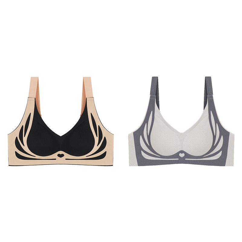 Xinyulin 2 PCS/SET Women Super Gather Wireless Push-up Bra Female Gathered Up Padded Support Bras Seamless Vest Bra Bralette Underwear