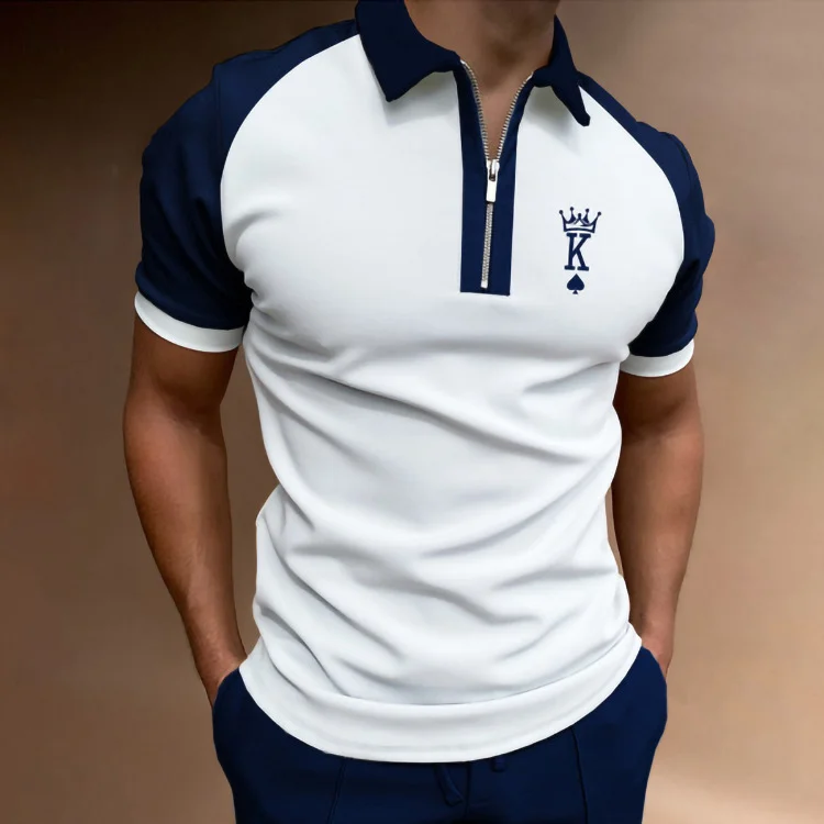 BrosWear Men's Casual Short Sleeve Polo Shirt