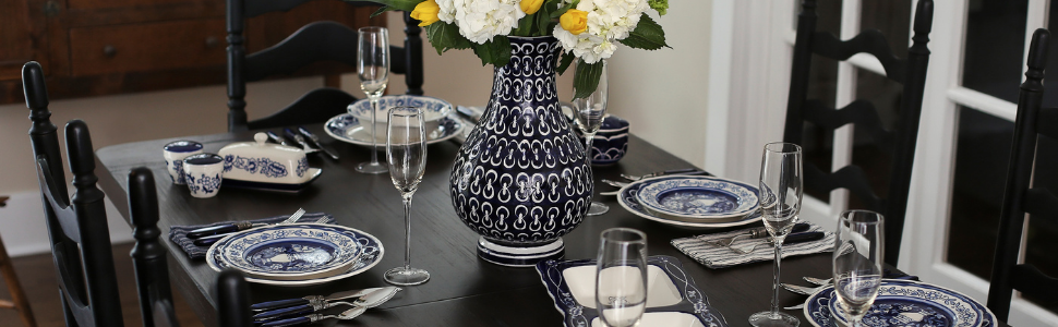 Blue Garden 16 pc Lifestlye Dinnerware Set