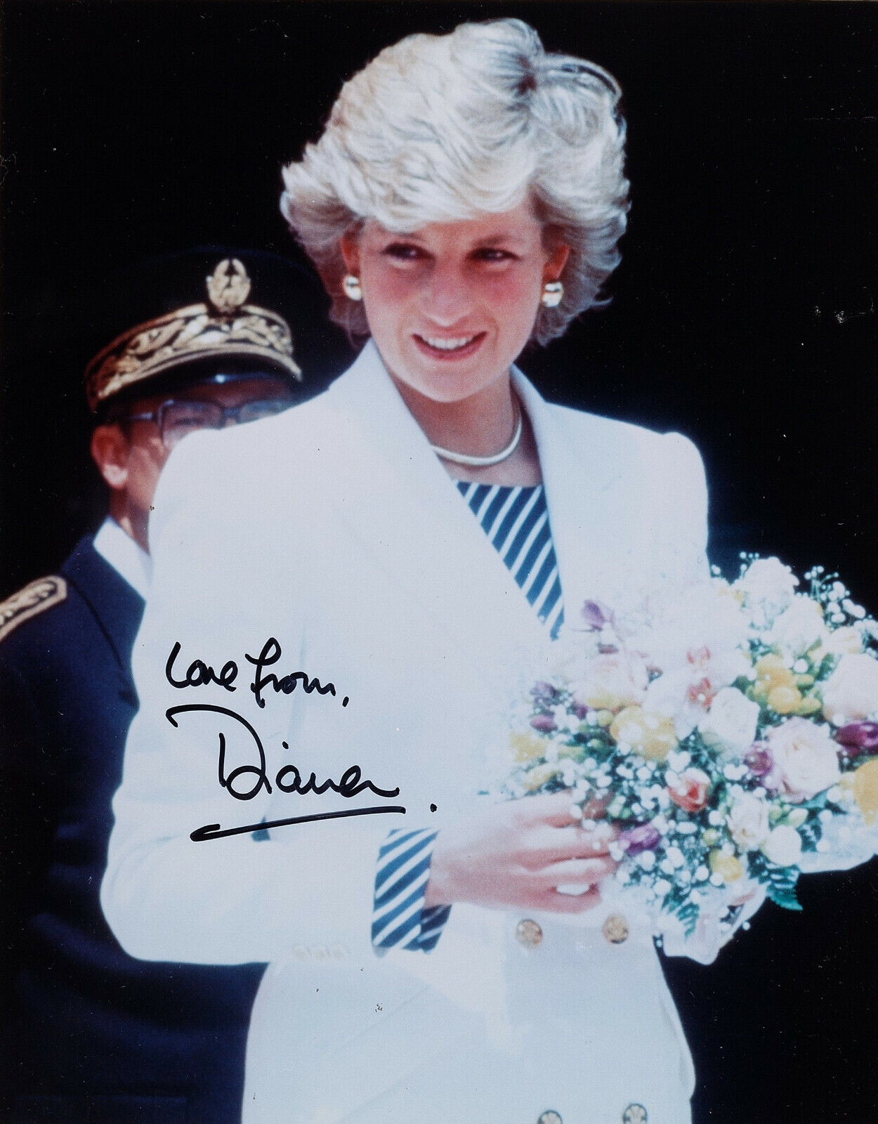 DIANA Princess Of Wales Signed 'Flowers' Photo Poster paintinggraph - British Royalty - preprint