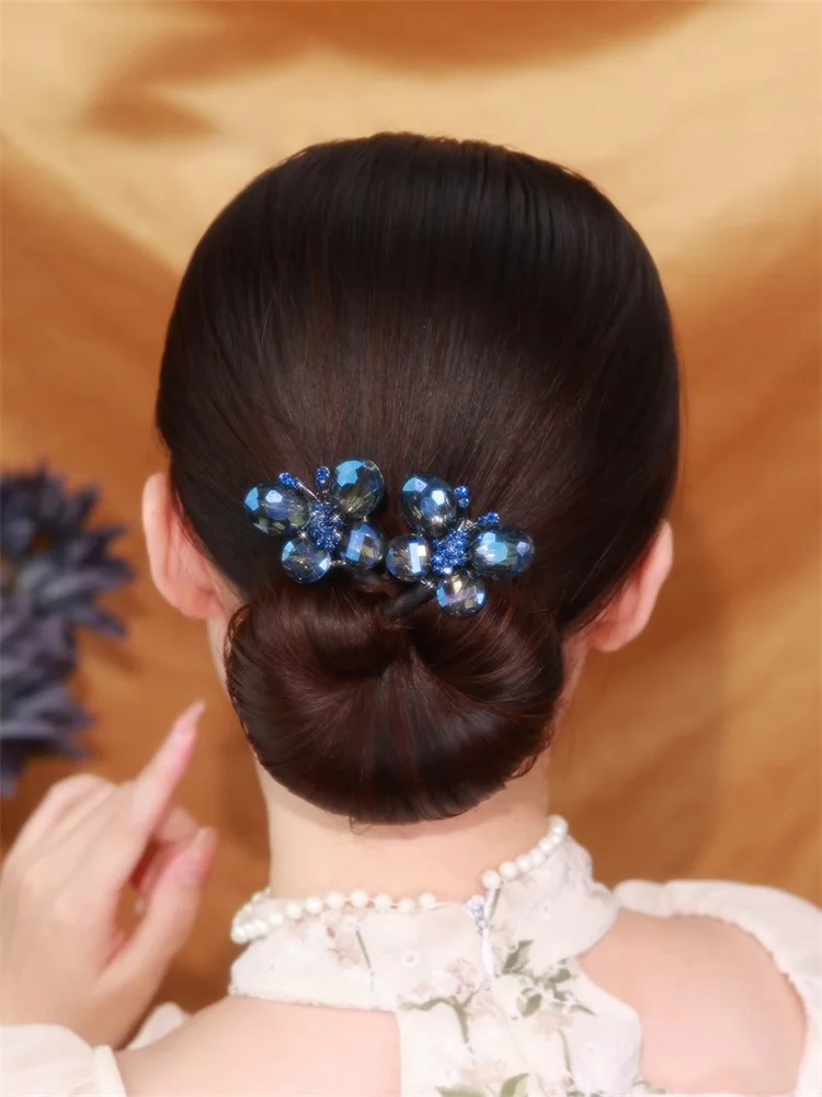 Blue Diamond Butterfly Hair Disk KERENTILA