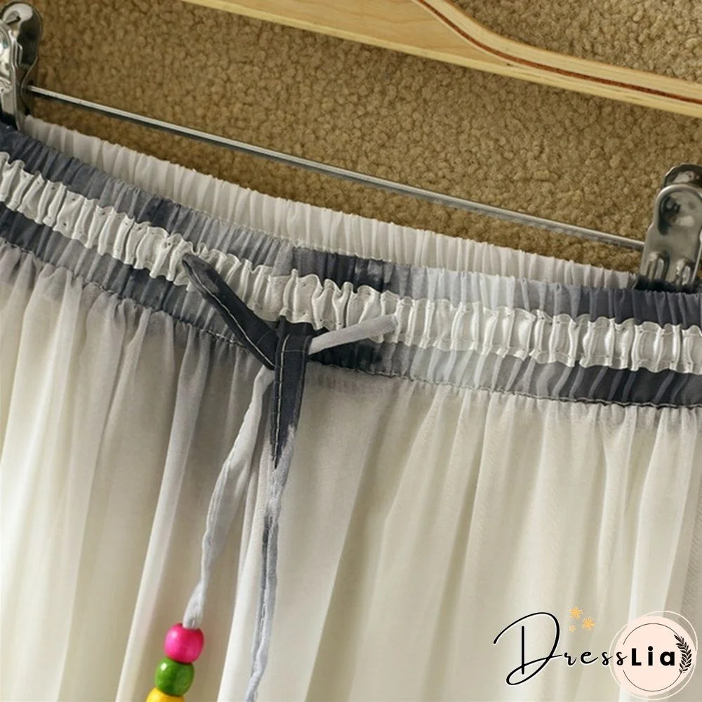 Summer Bohemian Long Skirt Chiffon Elegant Print Casual Skirts