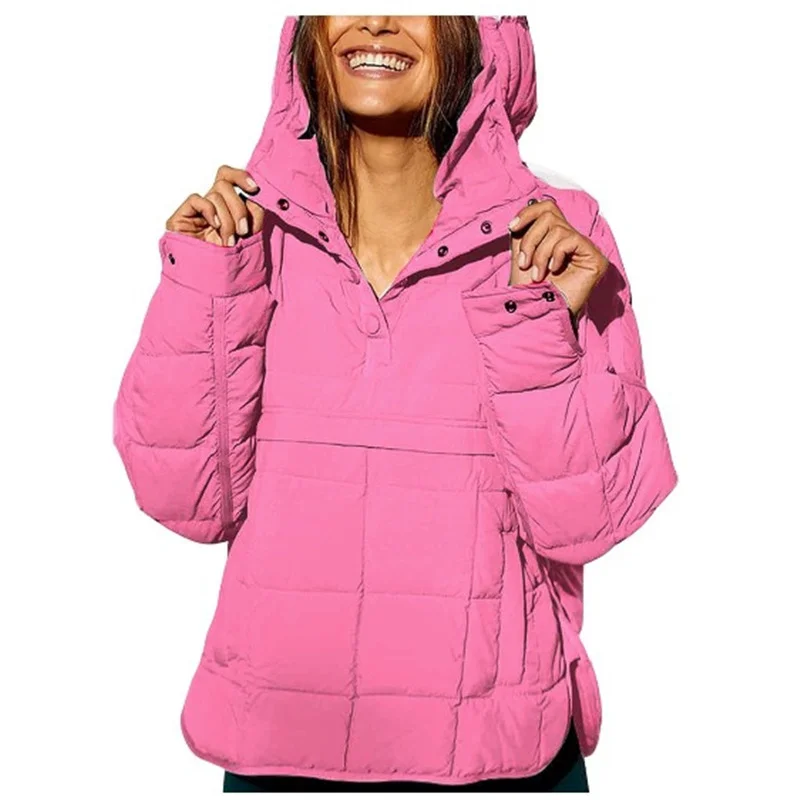 Athvotar Athvotar Autumn And Winter New Fashion Loose Long-Sleeved Hooded Cotton Jacket Warm Top