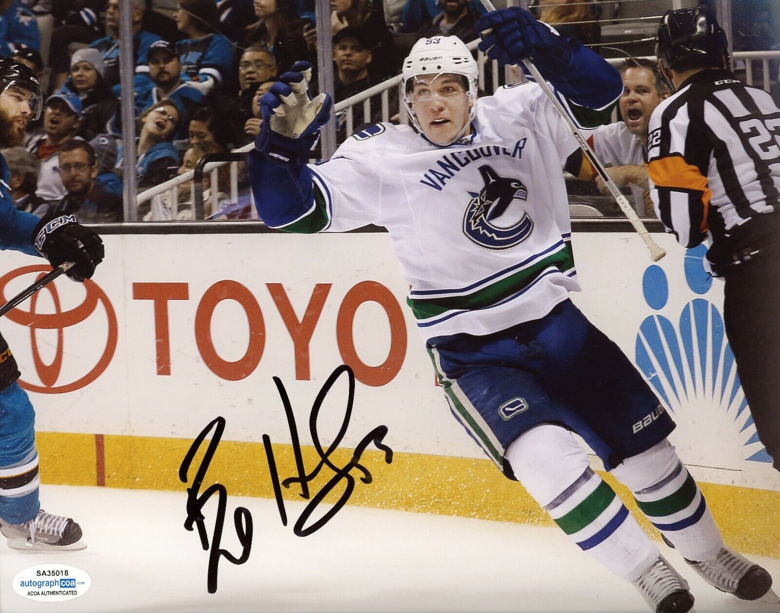 Vancouver Canucks Bo Horvat Signed Autographed 8x10 NHL Photo Poster painting ACOA M