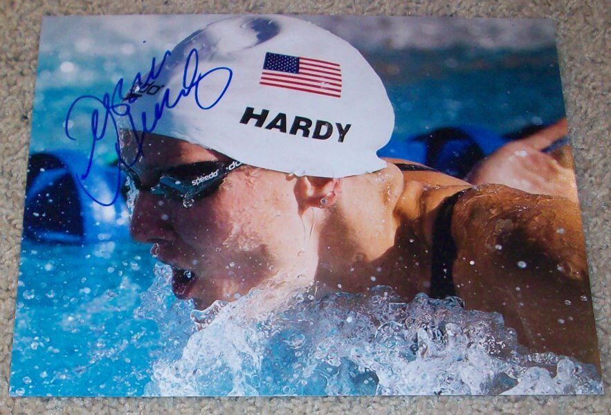 JESSICA HARDY SIGNED AUTOGRAPH U.S.A. GOLD OLYMPIC SWIMMING 8x10 Photo Poster painting E w/PROOF