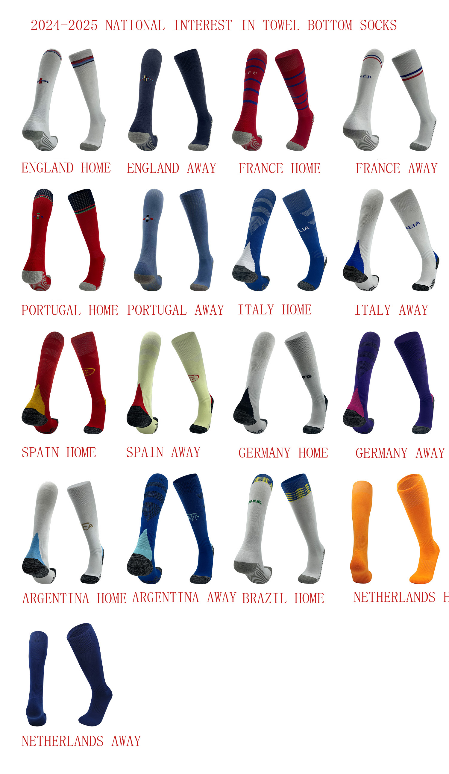 24/25 National interest in towel bottom socks-A03677