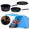 Camping Cookware Set Camping Pot and Fry Pan Set for Outdoor Cooking(Black)