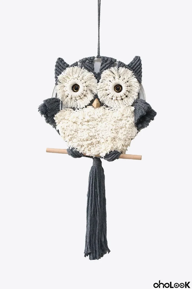 Hand-Woven Tassel Owl Macrame Wall Hanging