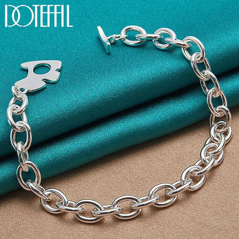 925 Sterling Silver Cute Dog Bracelet Chain For Women Man Jewelry