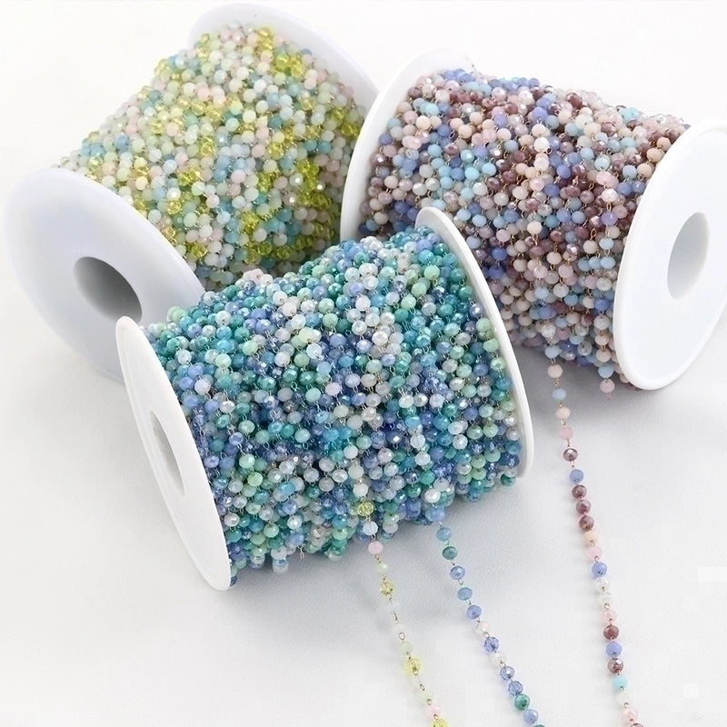 1 Set Stainless Steel Artificial Crystal Plating Polished Chain