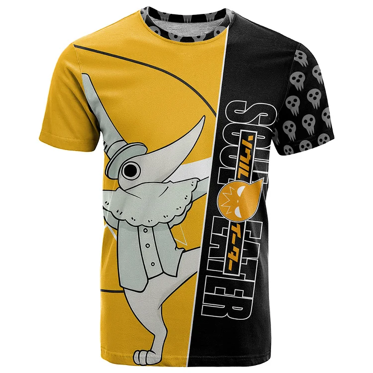 Excalibur Soul Eater T-Shirt Anime Art Mix With Skull Pattern Style