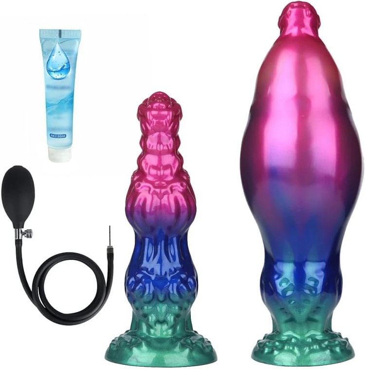 pornhint Pornhint Sex Toys Butt Plug Anal Dildo, Huge Anal Inflatable Dildo Silicone with Suction Toy