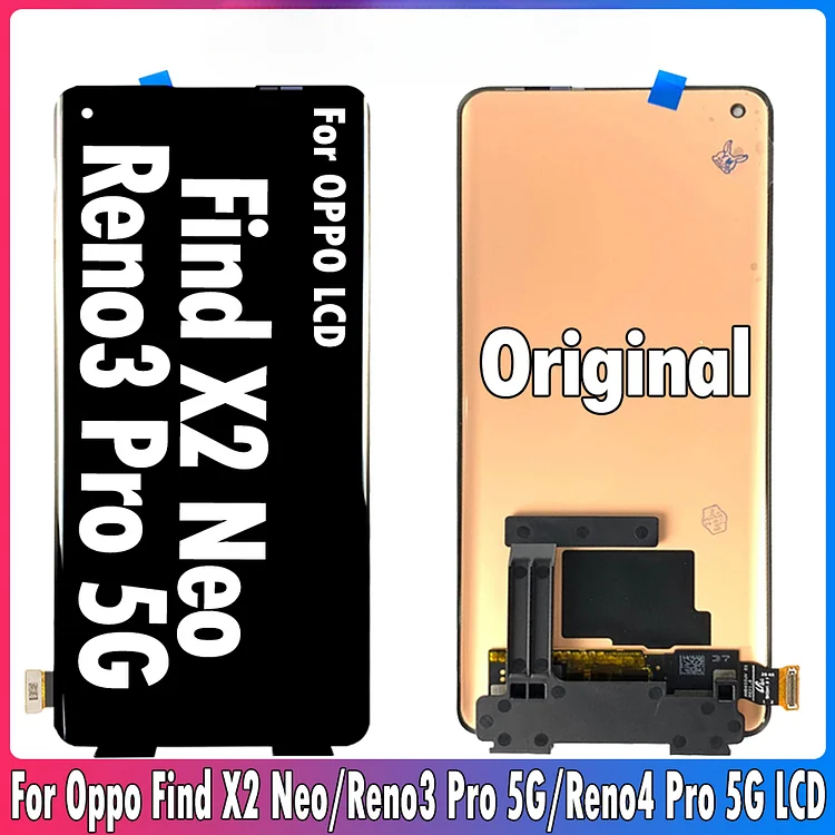 AMOLED Original Find X2 Neo LCD For Oppo Reno3 Pro 5G Display Screen Touch Panel Digitizer For Oppo Reno4 pro 5G LCD Display
