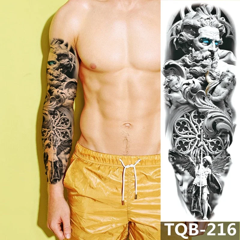 Waterproof Temporary Tattoo Sticker Totem Mechanical Full Arm Large Size Sleeve Tatoo Fake Tatto Flash Tattoos For Men Women