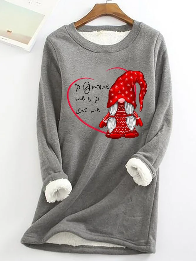 To Gnome Me Is To Love Me Printed Women's Sweatshirt
