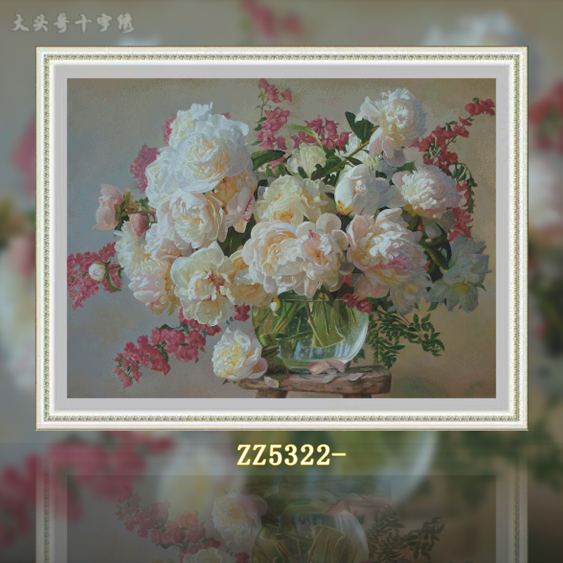 [ZZ3828-Simple and Elegant Peony Vase]  Painting Fairy Cross Stitch