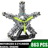 3700 Planetary - Class Radial Engine Starry Sky Engine Model Building Blocks, Educational Assembly, Creative Toy for Boys