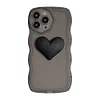 Night Hour Transparent Black 3D Heart Phone Case for iPhone 7-14 Cases