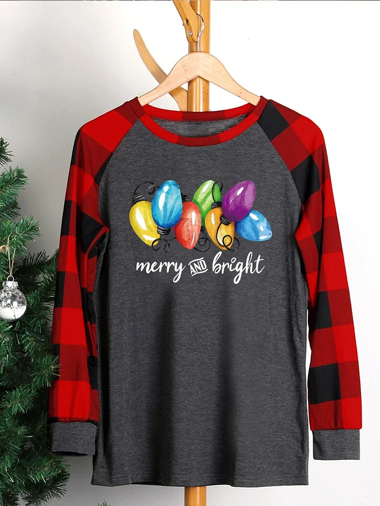 💯Crazy Sale - Long Sleeves -Merry & Bright Christmas sweatshirt-010895