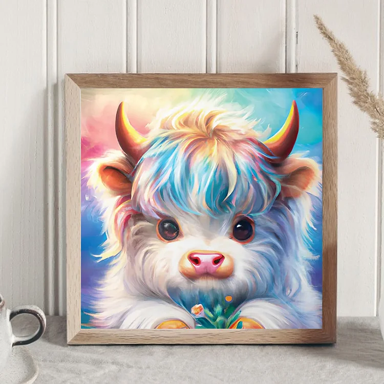  Mimik Cartoon Yak Diamond Painting,Paint by Diamonds for Adults,  Diamond Art with Accessories & Tools,Wall Decoration Crafts,Relaxation and  Home Wall Decor 8x12 Inch