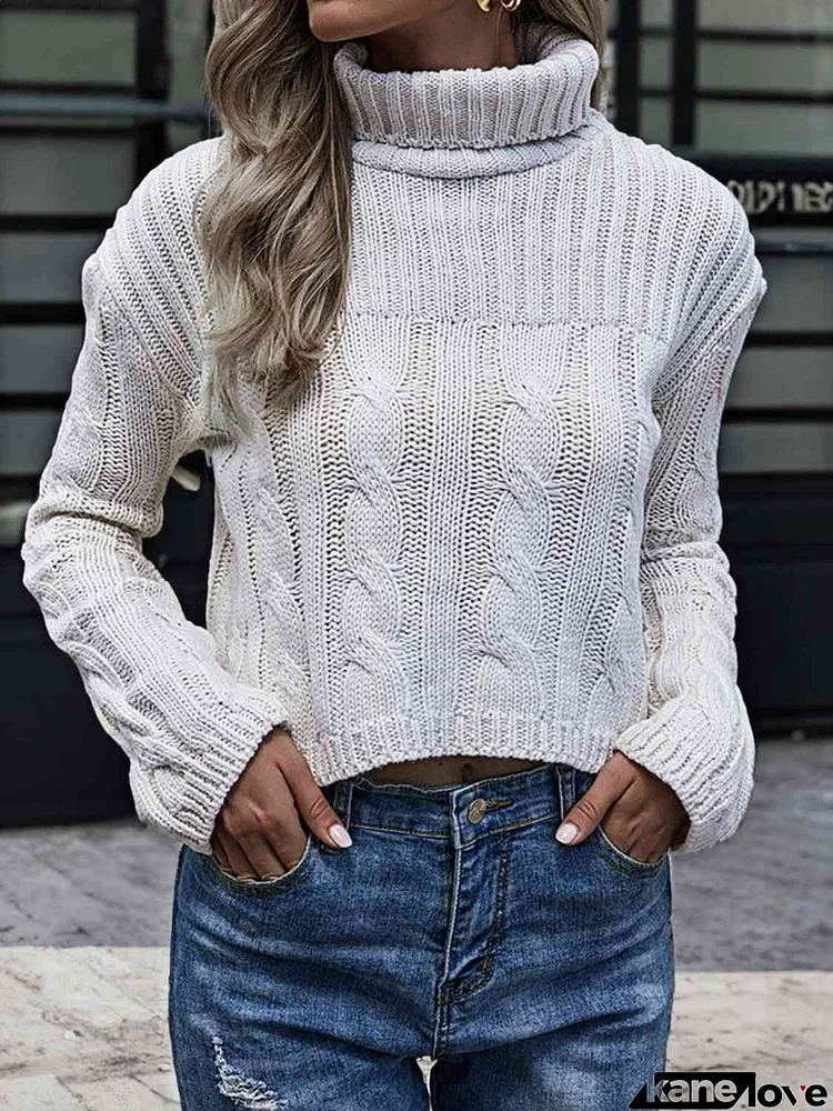 Cable-Knit Turtleneck Sweater