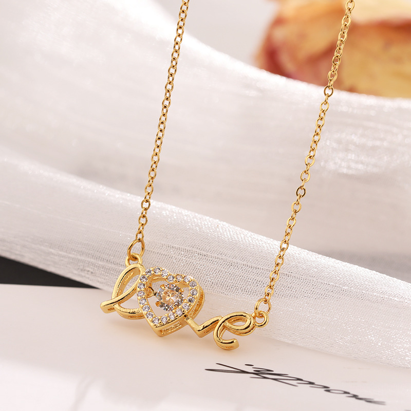 Mature Women New Titanium Steel Necklace Fashion New Love Smart Necklace Clavicle Chain Fashion Jewelry
