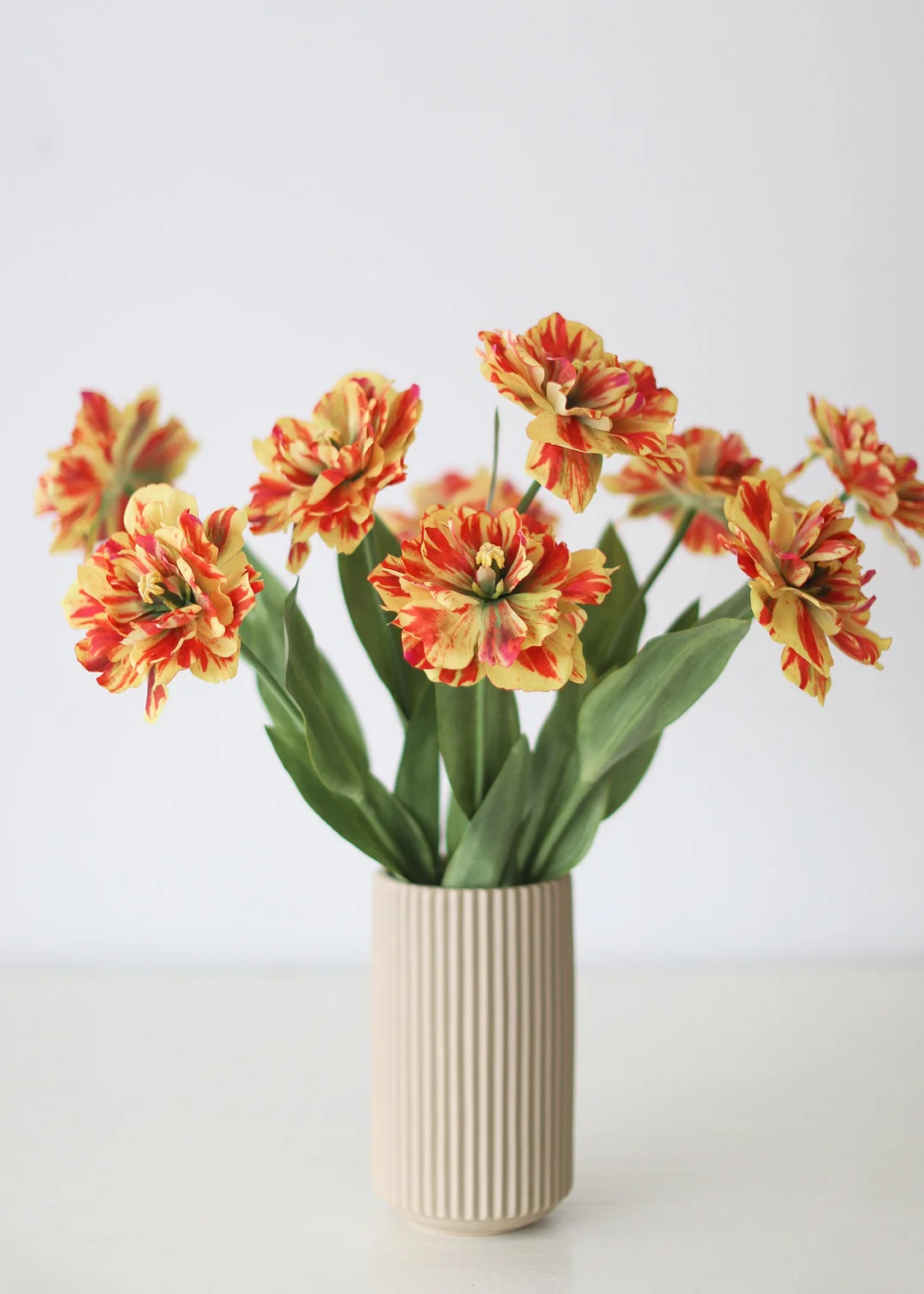 Red Yellow Artificial Tulip Flower - 25"