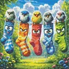 Diamond Painting -DIY Round Drill Colorful Birds(40x40cm)