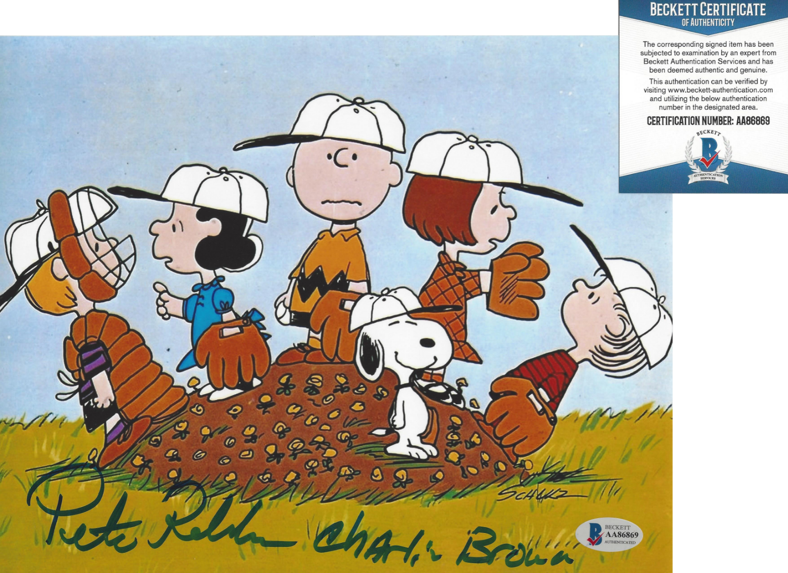 PETER ROBBINS PEANUTS VOICE OF CHARLIE BROWN SIGNED 8x10 Photo Poster painting K BECKETT COA BAS