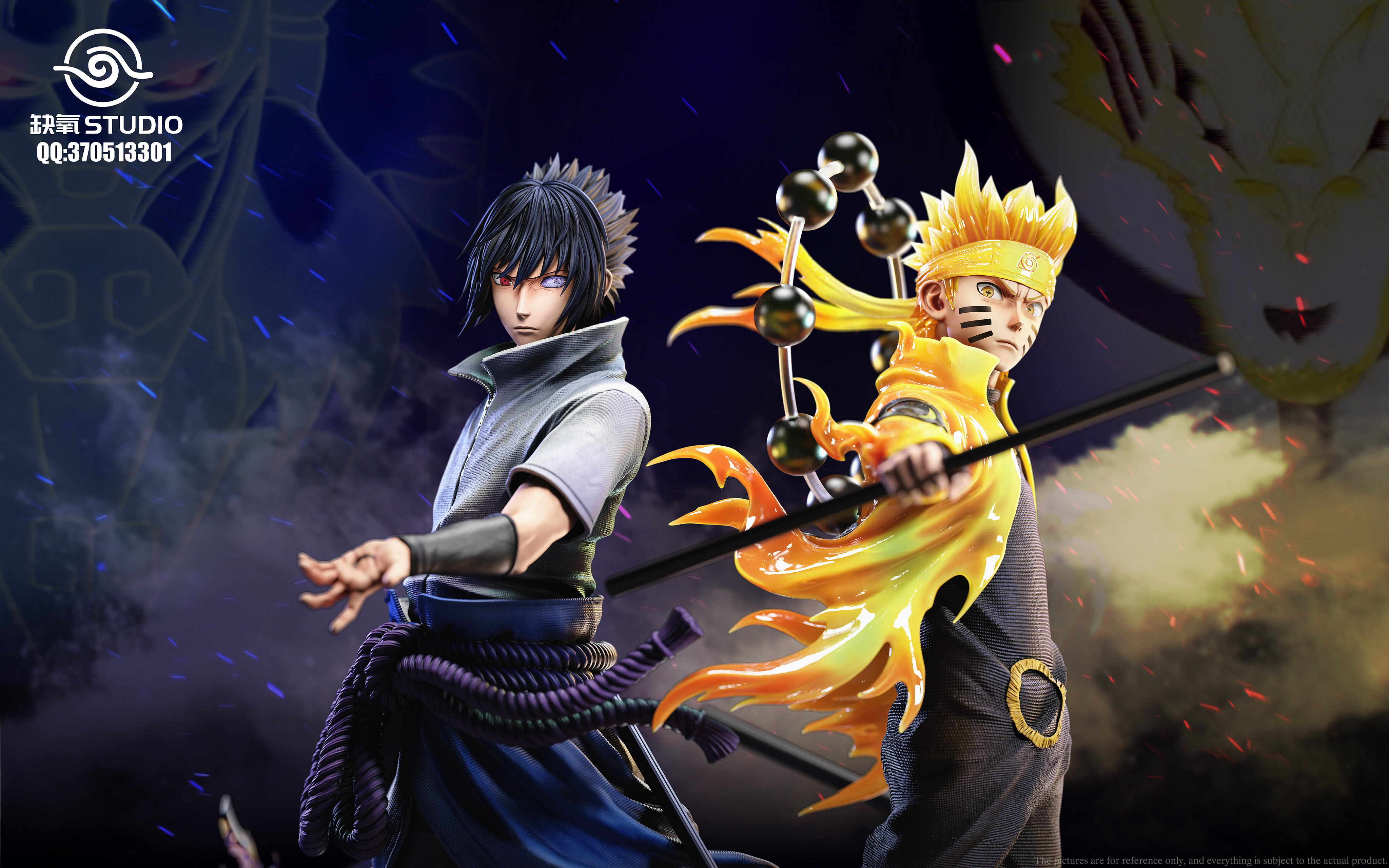 In-stock QueYang Studio - Naruto Uzumaki Naruto & Uchiha Sasuke 1/4 & 1/6 Statue(GK)-