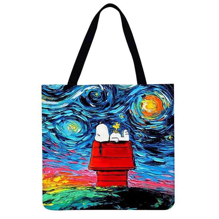 Starry Sky Cartoon - Linen Tote Bag
