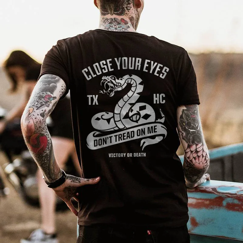 DON'T TREAD ON ME snake print t-shirt designer - Krazyskull