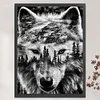 Wolf Forest Silhouette-11CT Stamped Cross Stitch 50*65cm (Big Size)