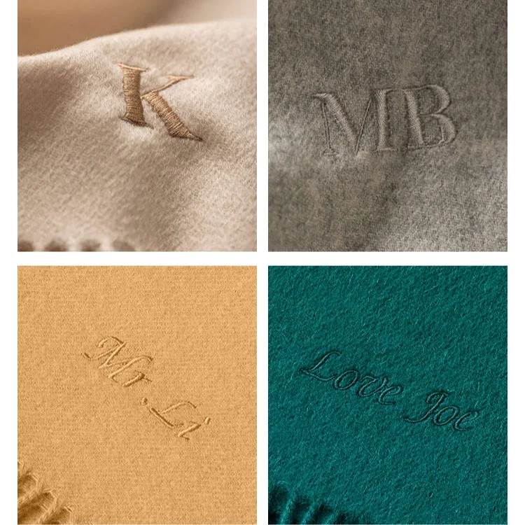 BlanketCute-Personalized Embroidery Adult Wool Scarf