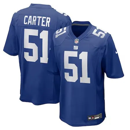 Men's New York Giants #51 Abdul Carter  Royal 2025 NFL Draft First Round Pick Game Jersey