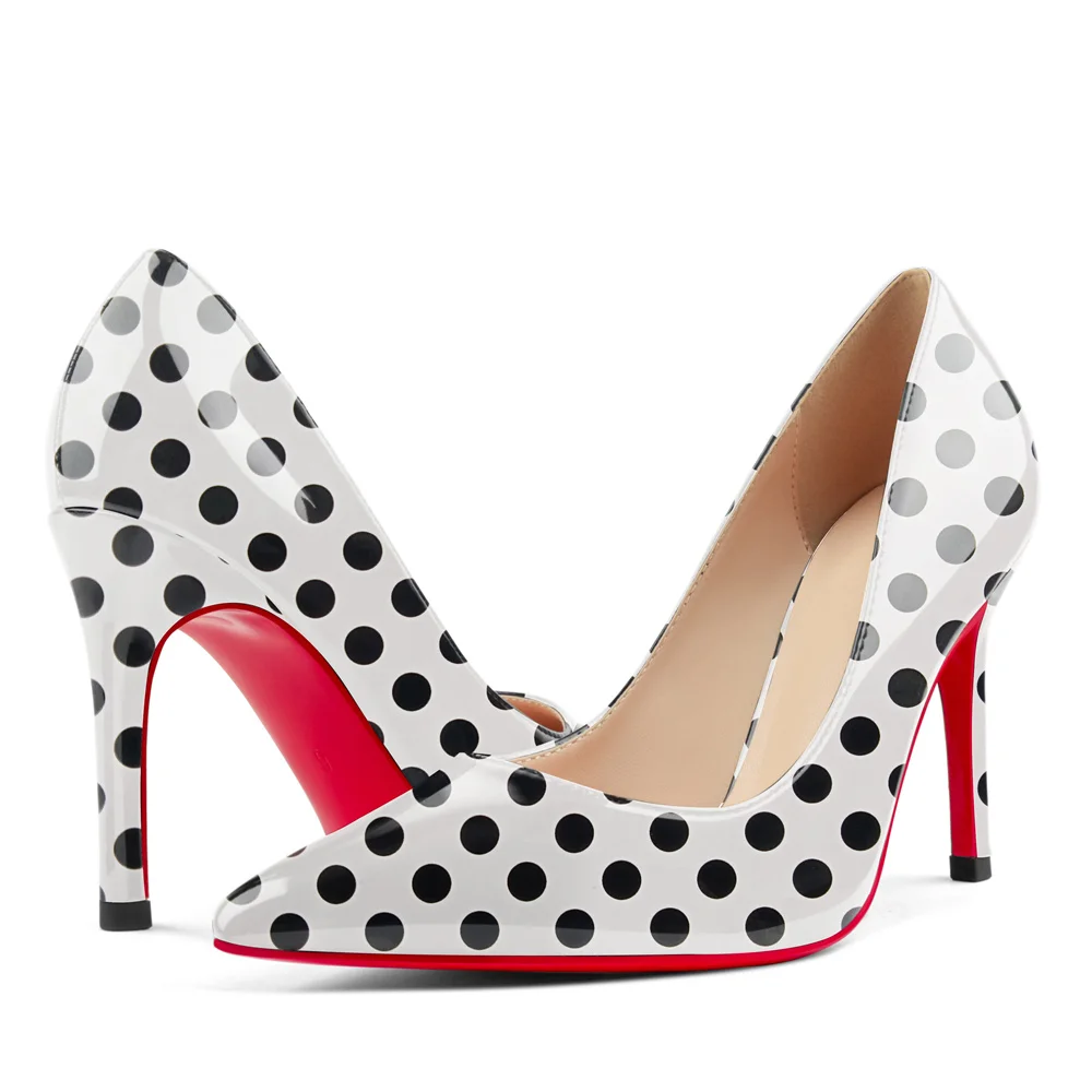 90mm Women's Middle Heels Pointed Toe Red Bottom Suede Pumps-MERUMOTE