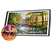 (US Local)2pack Landscape 5D DIY Full Drill Round Big Size Diamond Painting Kit Home Decor 70x40cm