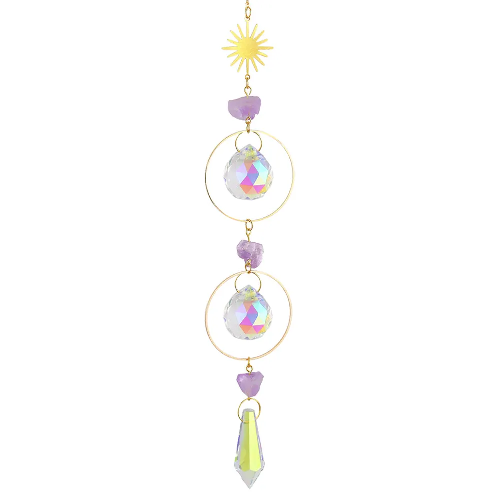 Crystal Wind Chime Star Moon Prism Hanging Pendant Home Garden Decorations