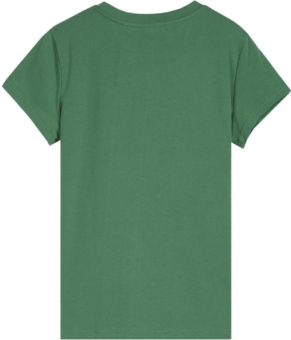 Green Floral Print Round Neck Top