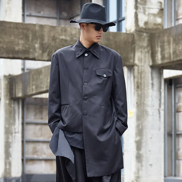 Dawfashion Techwear Streetwear-Darkwear Japanese Style Multi-grain Straight-out Blazer Jackets-Streetfashion-Darkwear-Techwear