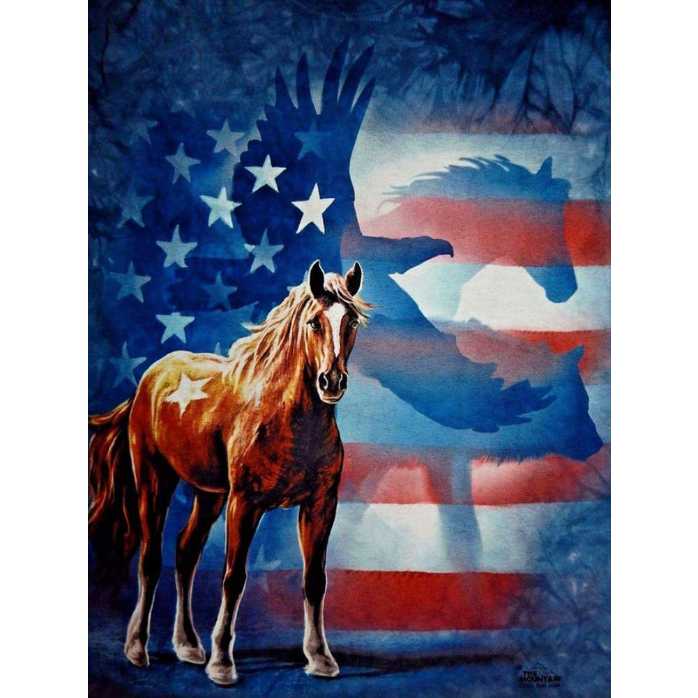 

USA Flag - Round Drill Diamond Painting - 30*40CM, 501 Original